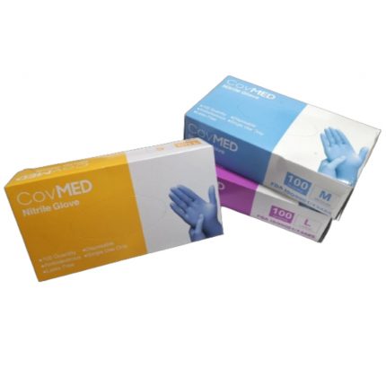 COVMED Blue Nitrile Glove Powder-Free